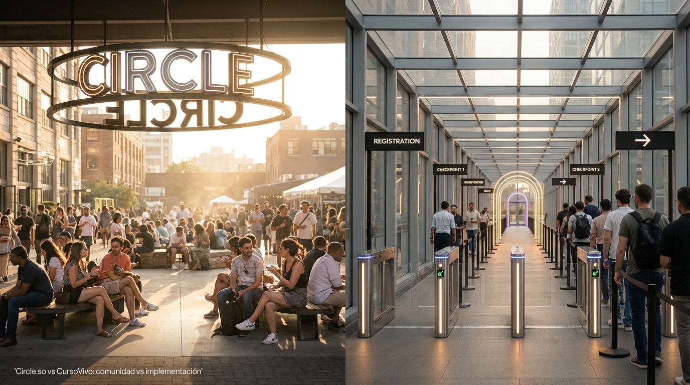 Circle.so vs CursoVivo: comunidad vs implementación