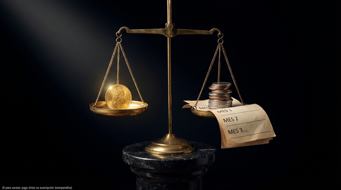 IA para cursos: pago único vs suscripción (comparativa)