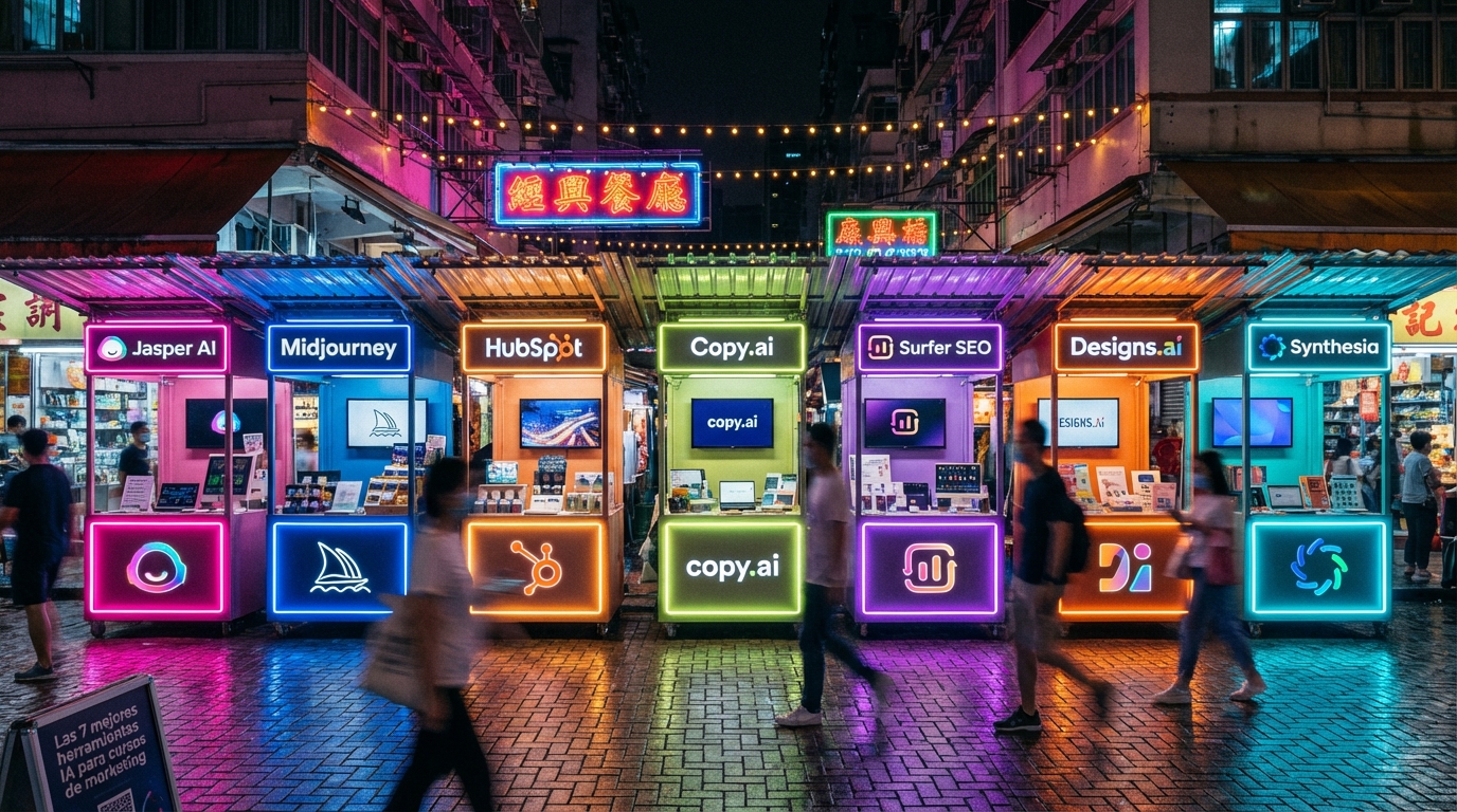 Las 7 mejores herramientas IA para cursos de marketing