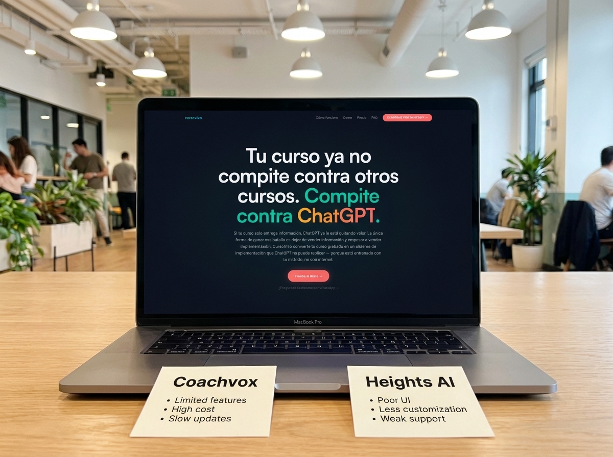 Coachvox vs Heights AI para creadores de cursos